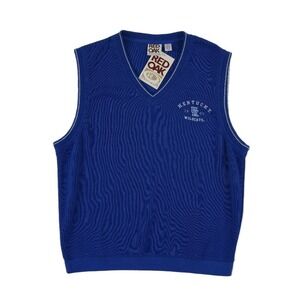 NWT Red Oak Kentucky Wildcats Sweater Vest Men's Size Large Blue V Neck Logo